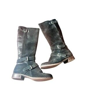 Ugg Womens Suede Leather Cydnee Riiding Knee High Boots Size 6 Black 1001876